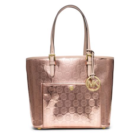 michael kors black and rose gold handbag|Michael Kors gold handbag sale.